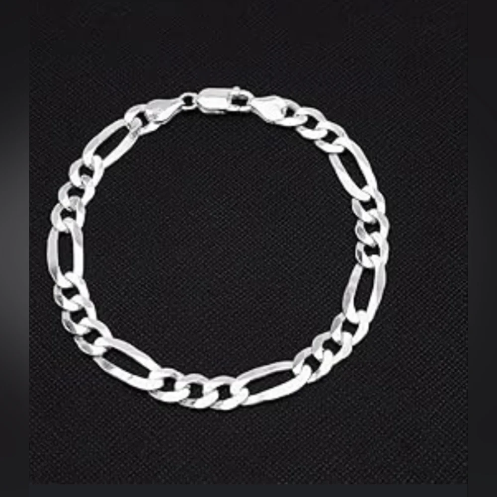 Men's Silver Italy Chain Bracelet Real Silver